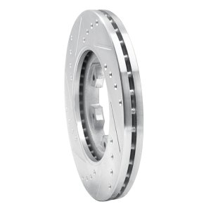 Nissan Pickup Hardbody Brake Rotor (1) - Front Right - R1 Concepts - Drilled & Slotted - Silver - `85-`02